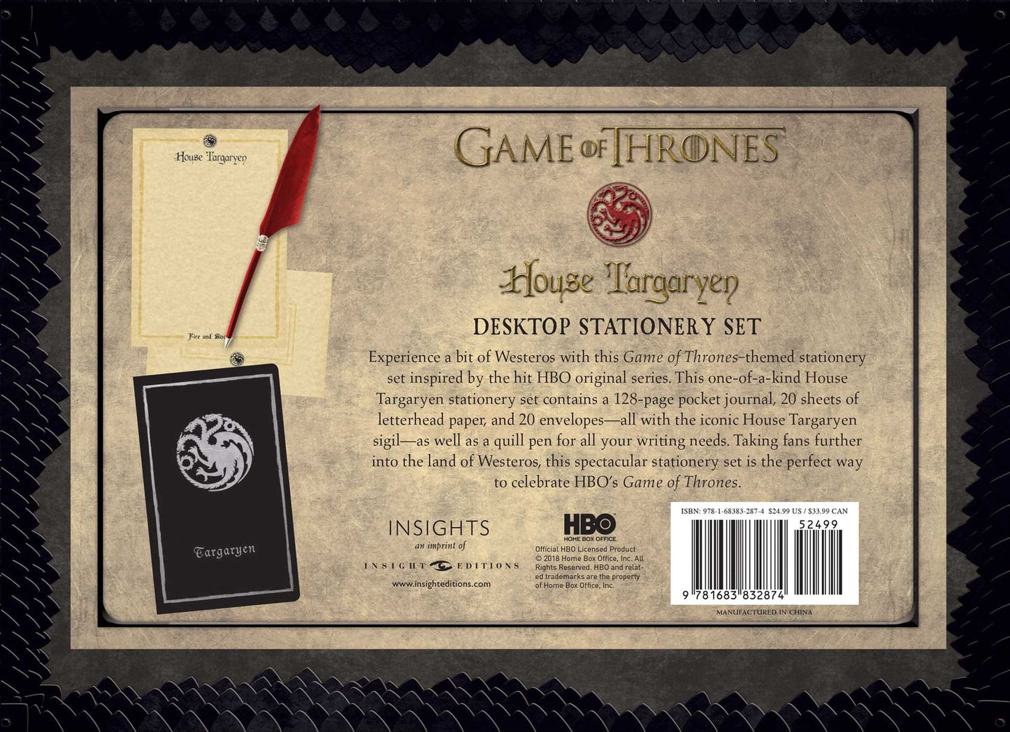 Game of Thrones: House Targaryen: Desktop Stationery Set (with Pen)