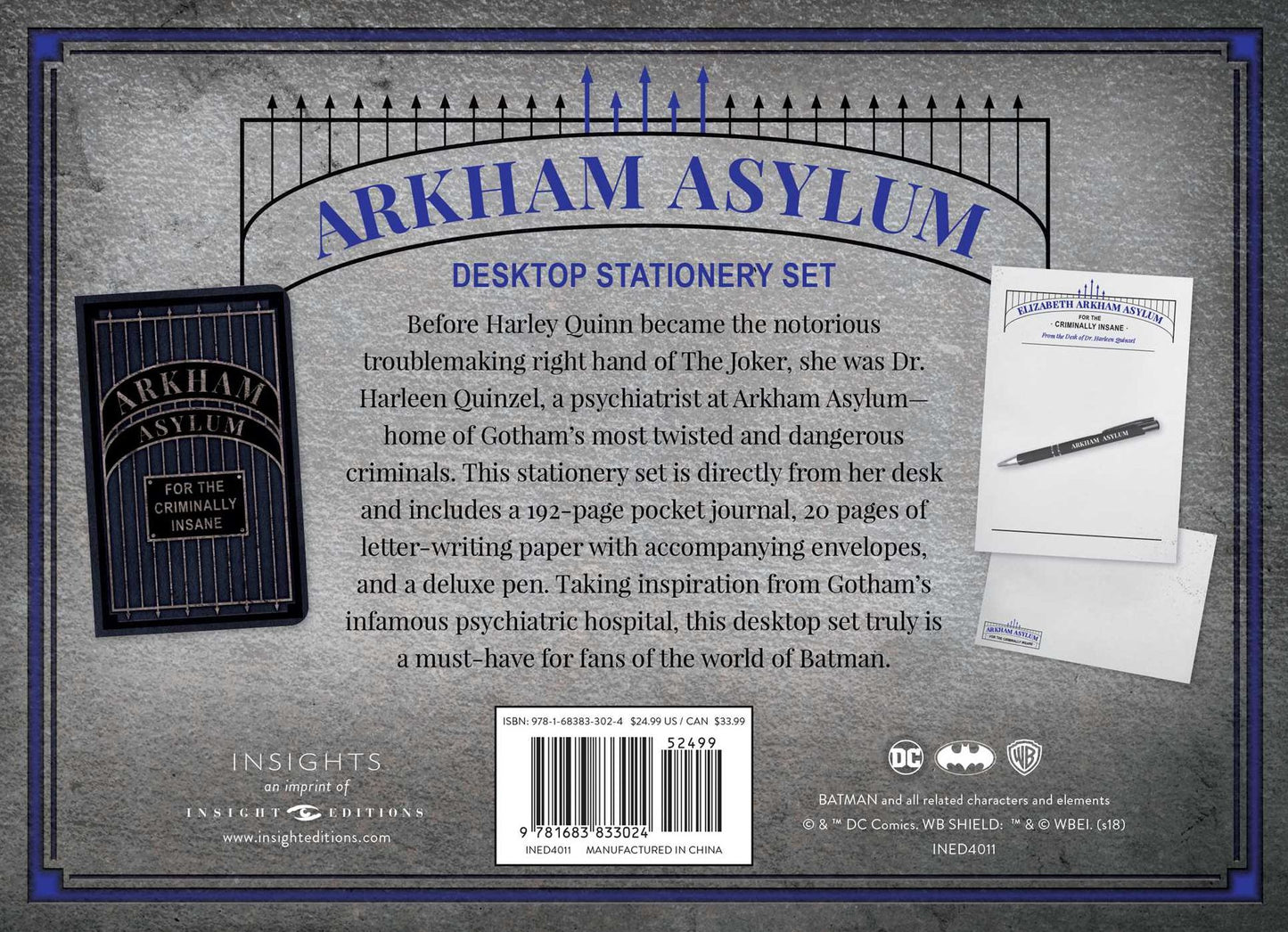 DC Comics: Arkham Asylum Desktop Stationery Set (with Pen)