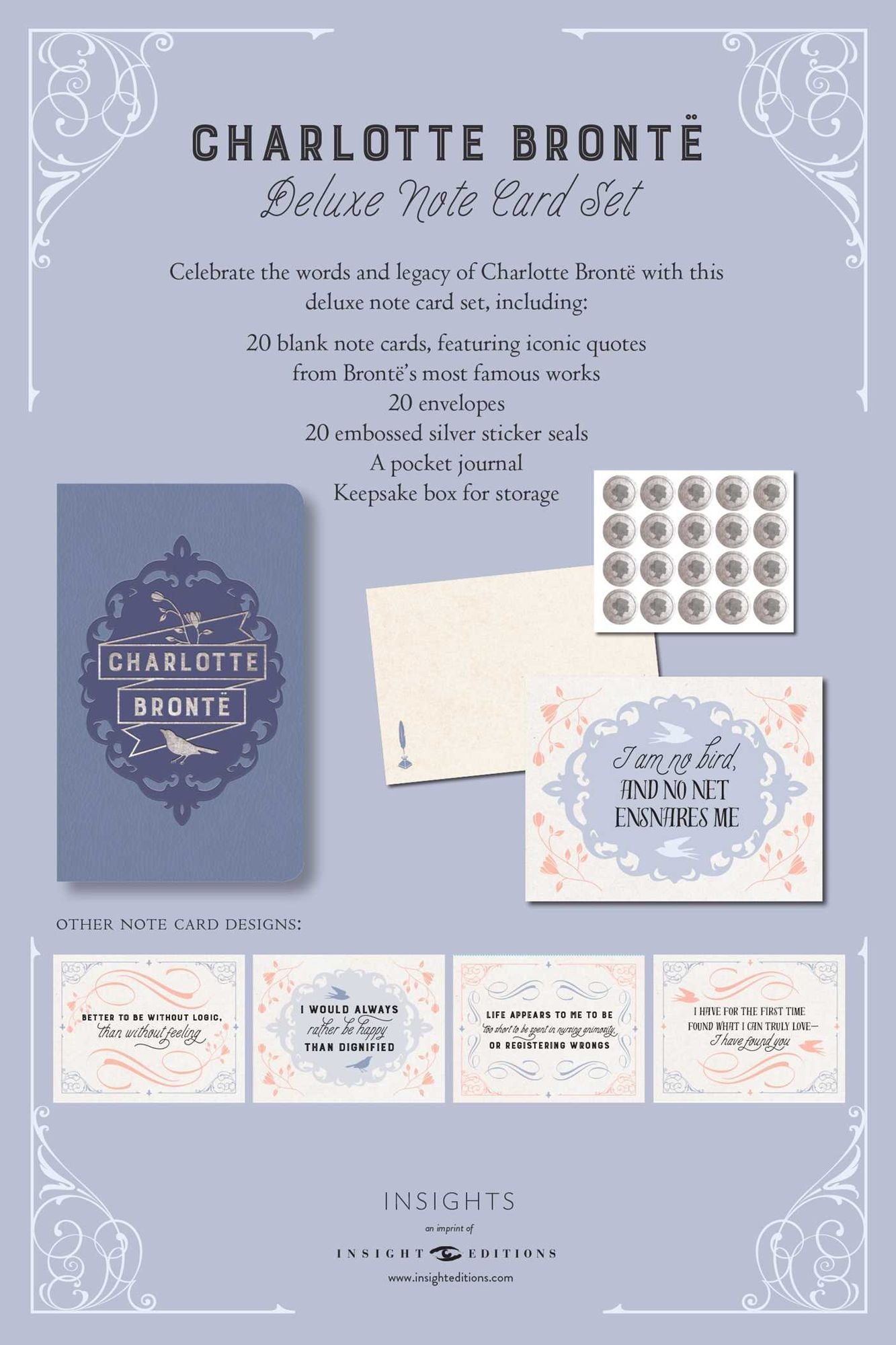 Charlotte Bronte Deluxe Note Card Set (With Keepsake Book Box)