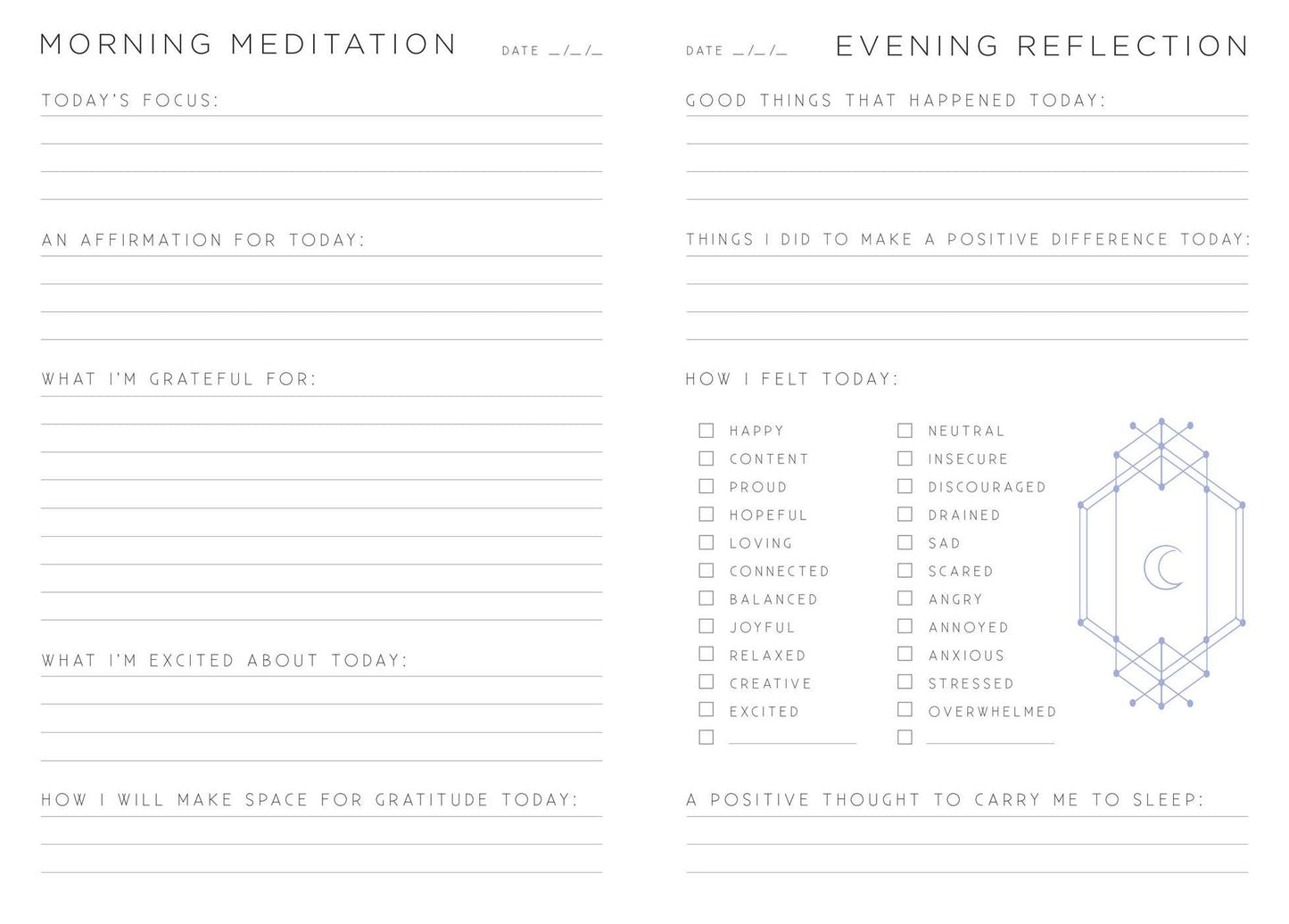 Gratitude: A Day and Night Reflection Journal (90 Days)