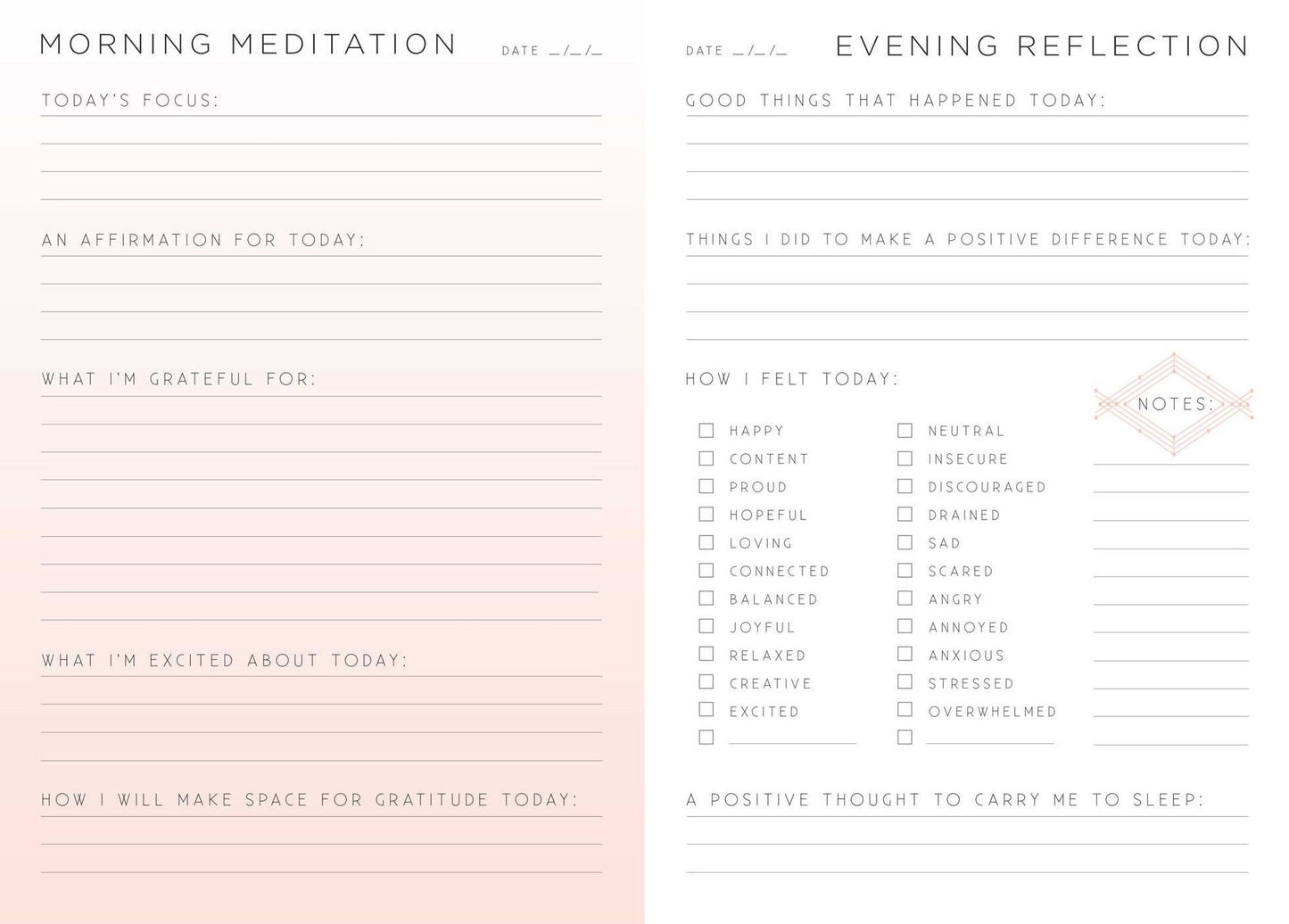 Gratitude: A Day and Night Reflection Journal (90 Days)