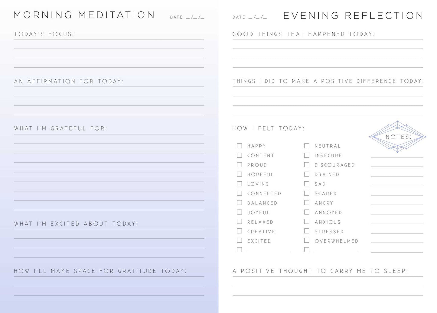 Gratitude: A Day and Night Reflection Journal (90 Days)