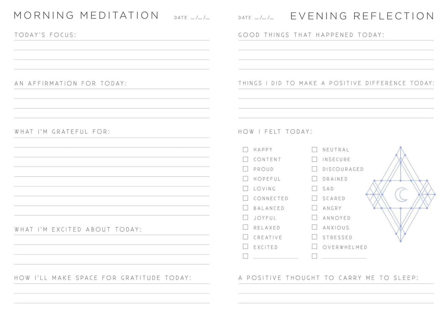 Gratitude: A Day and Night Reflection Journal (90 Days)