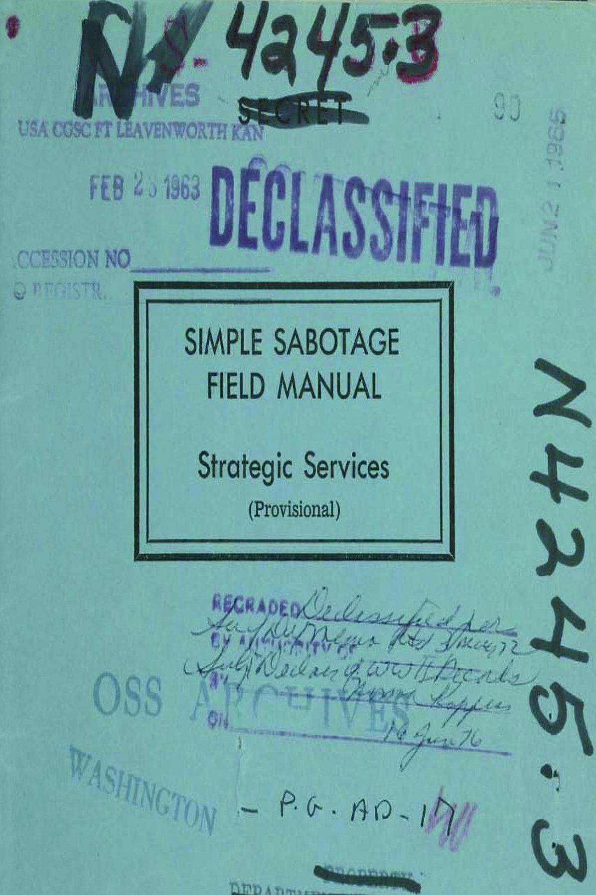 Simple Sabotage Field Manual