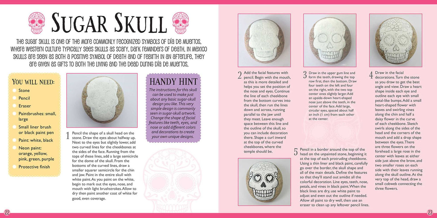 Paint Your Own Day of the Dead Neon Rocks