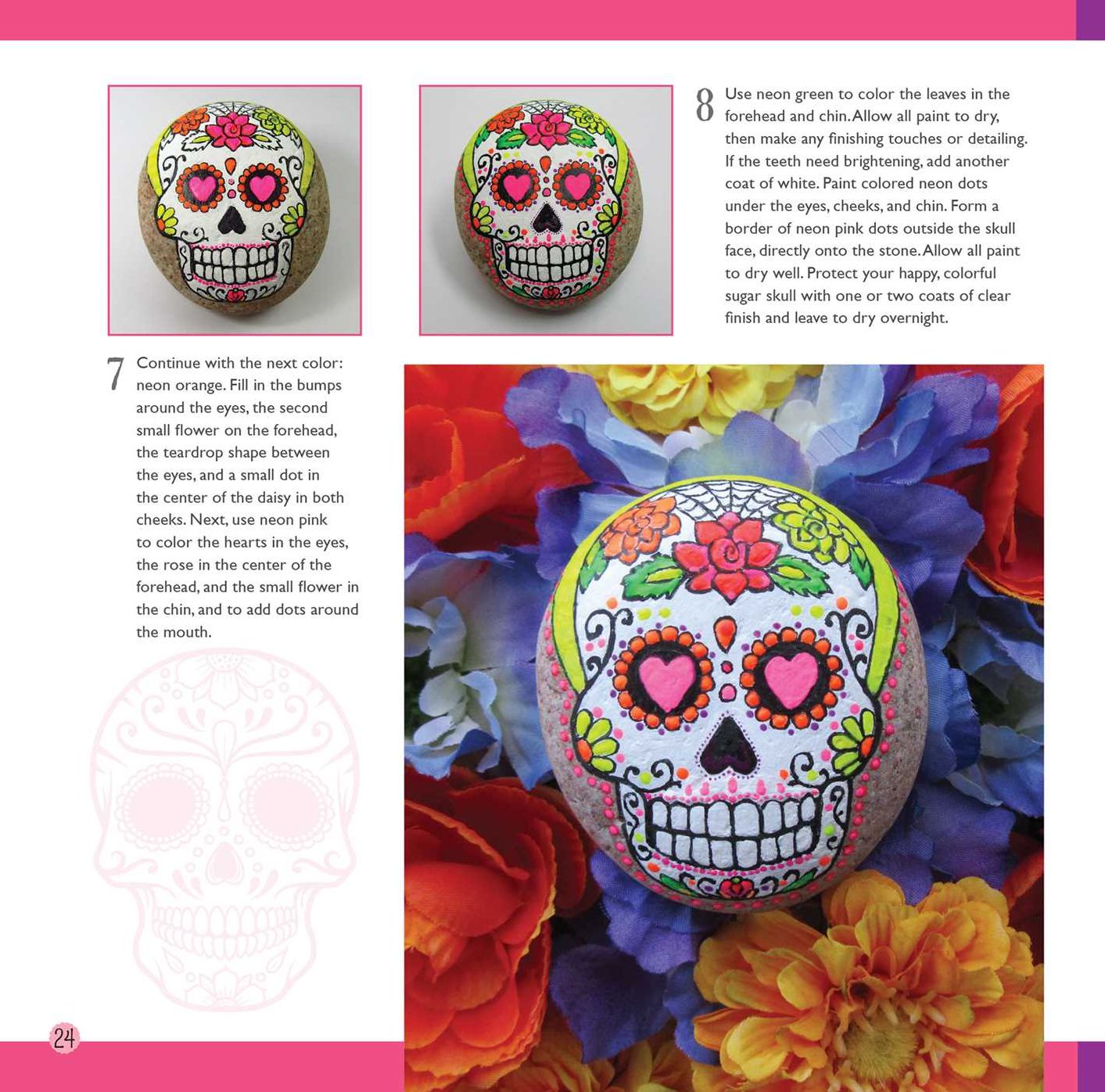 Paint Your Own Day of the Dead Neon Rocks