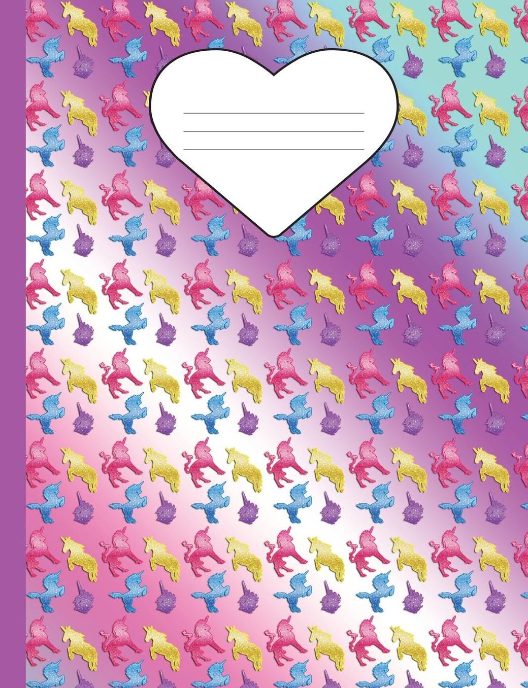 Sparkle Unicorn Marble Composition Notebook - College Ruled: 130 Lined Pages