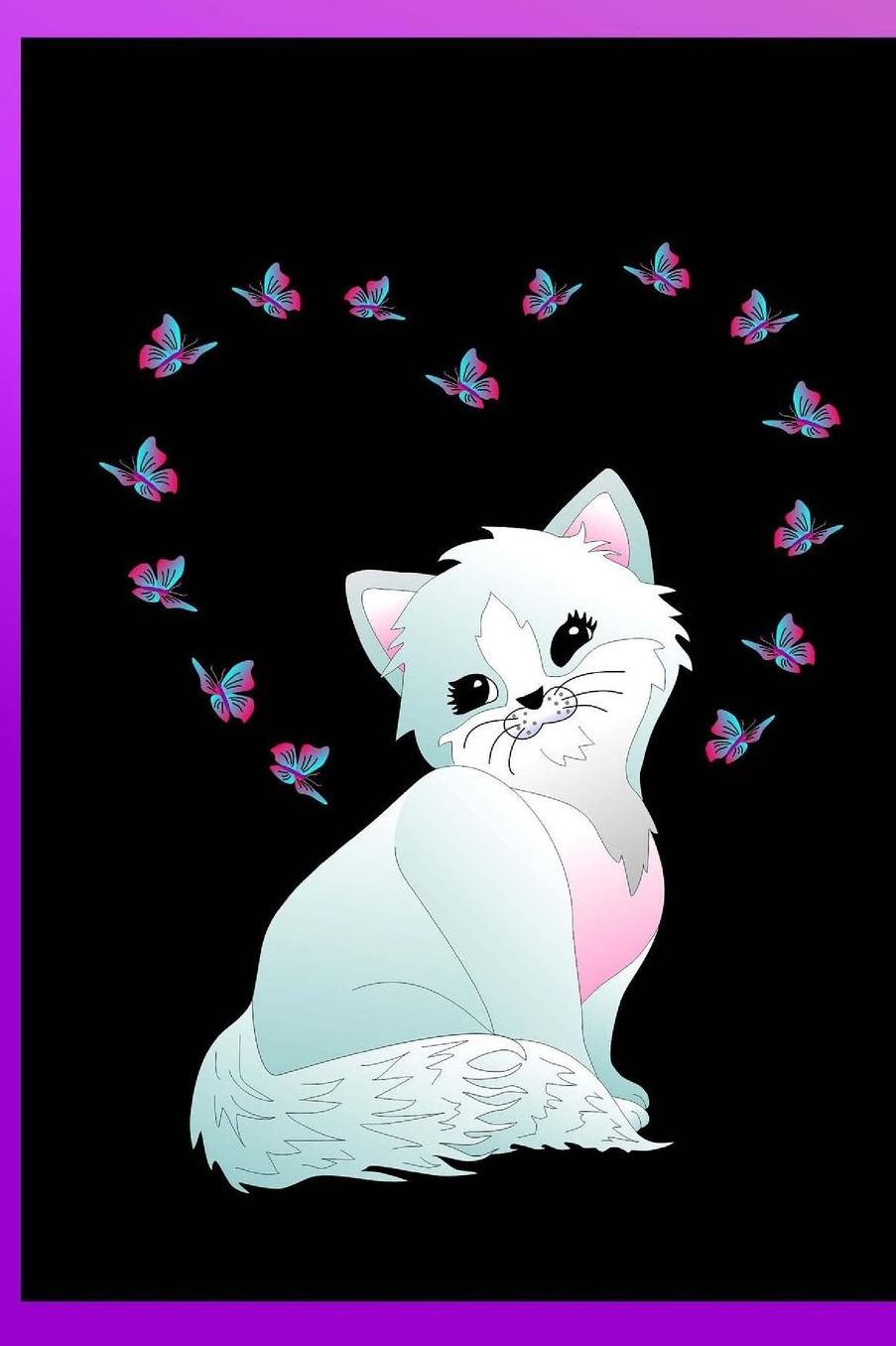 Journal for Girls: Sweet Kitty and Butterfly Journal (Notebook for Girls) (Cute Journal) 150 Pages, 6x9 Inches., Lined Ruled Journal for Girls