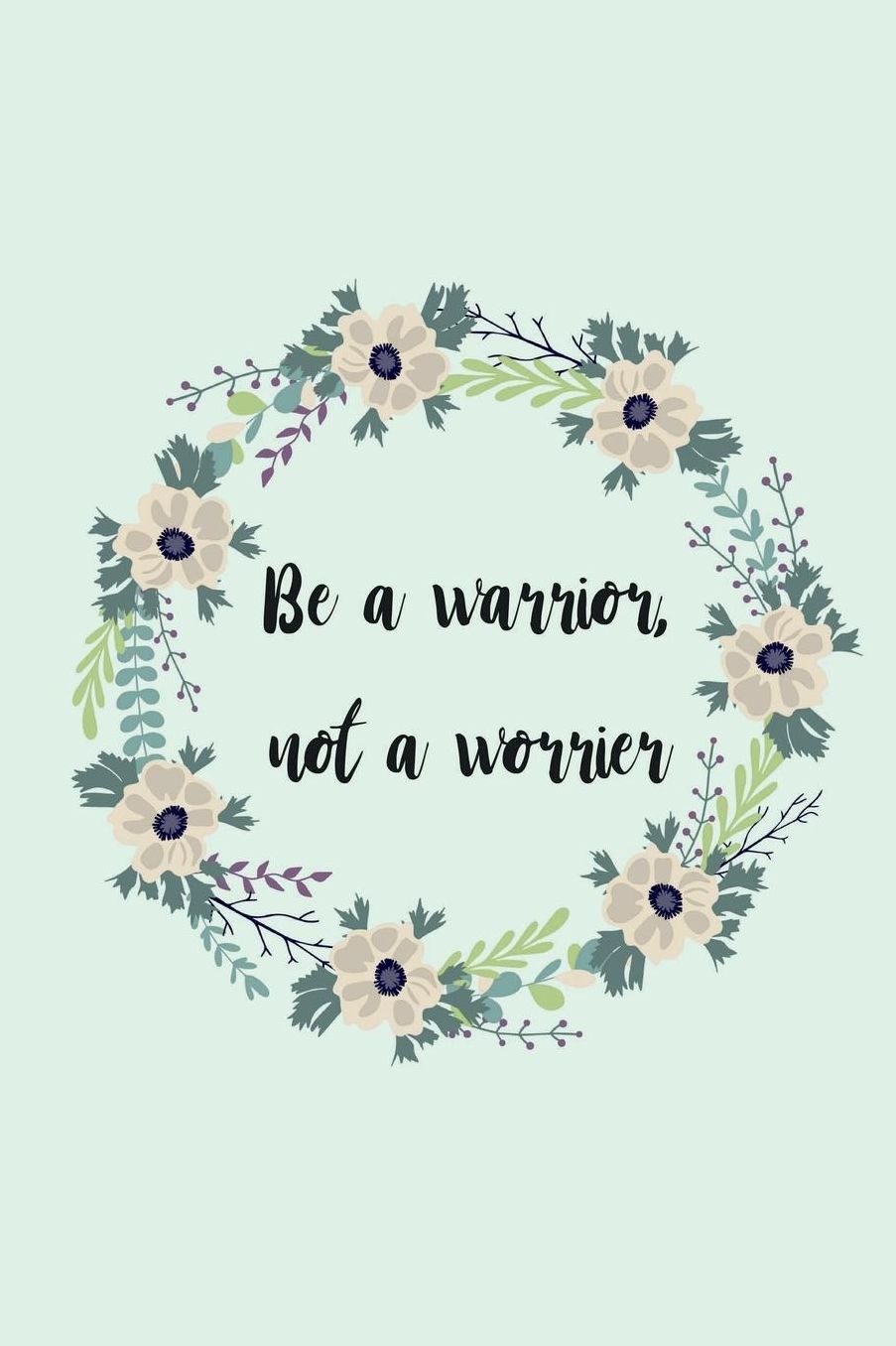 Dot Grid Notebook: Be a Warrior, Not a Worrier: 6 X 9 Glossy Blank Dot Graph Memo Book 140 Pages