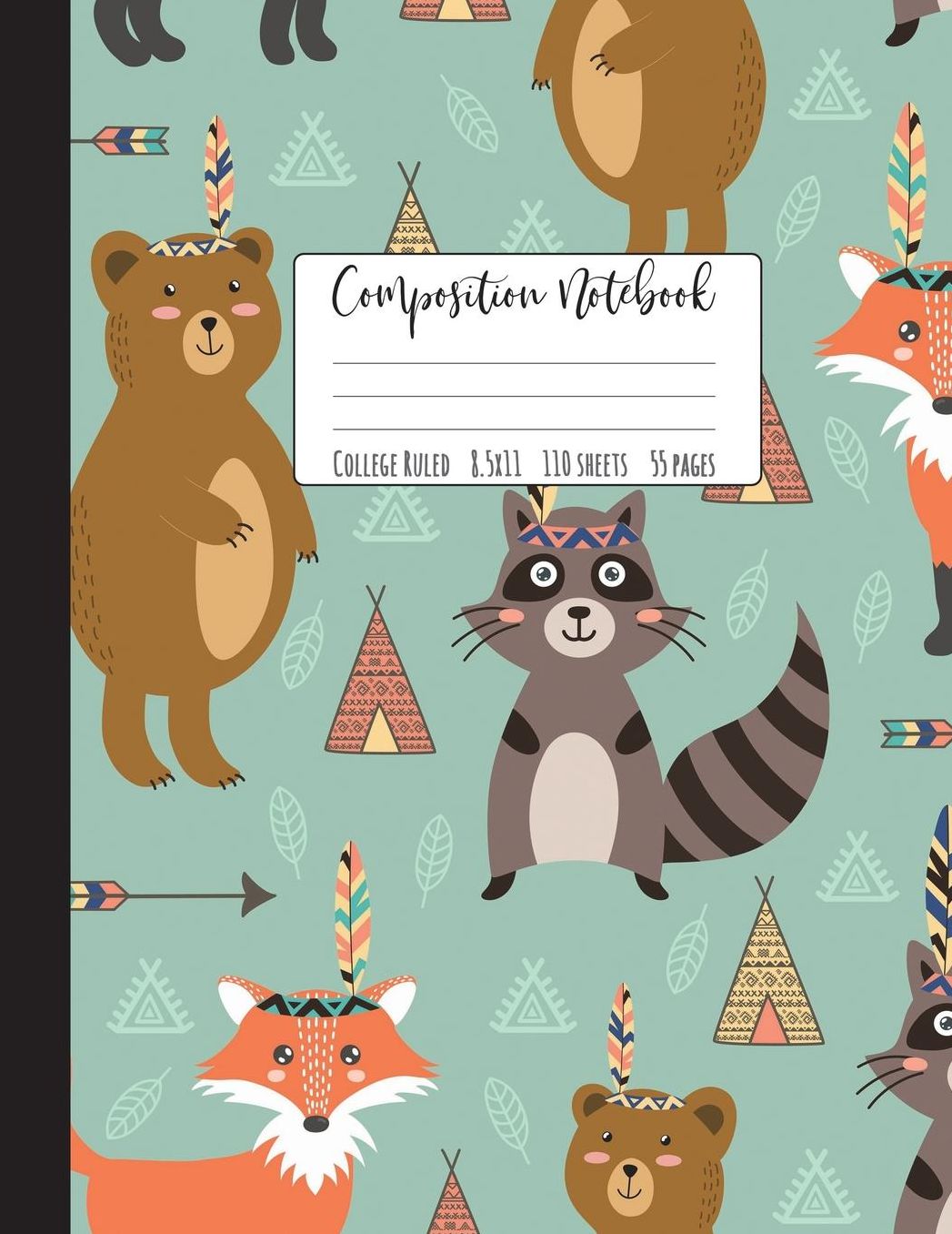 Composition Notebook College Ruled: Forest Friends Notebook, School Notebooks, Raccoon Composition Book, Raccoon Gifts, Cute Composition Notebooks, College Notebooks, 8.5 x 11