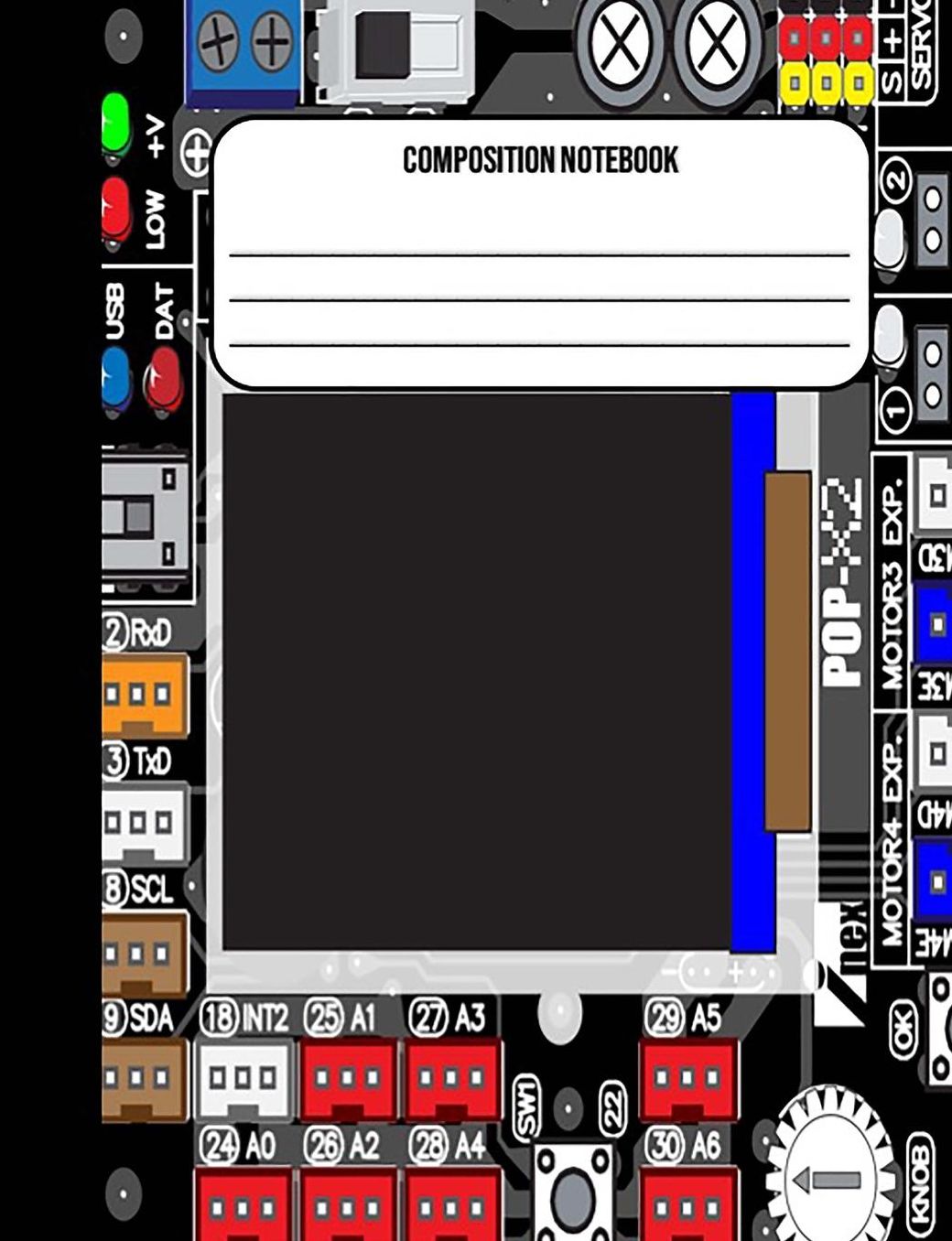 Composition Notebook: Computer Microcontroller 100 Ruled Pages (7.44 X 9.69)
