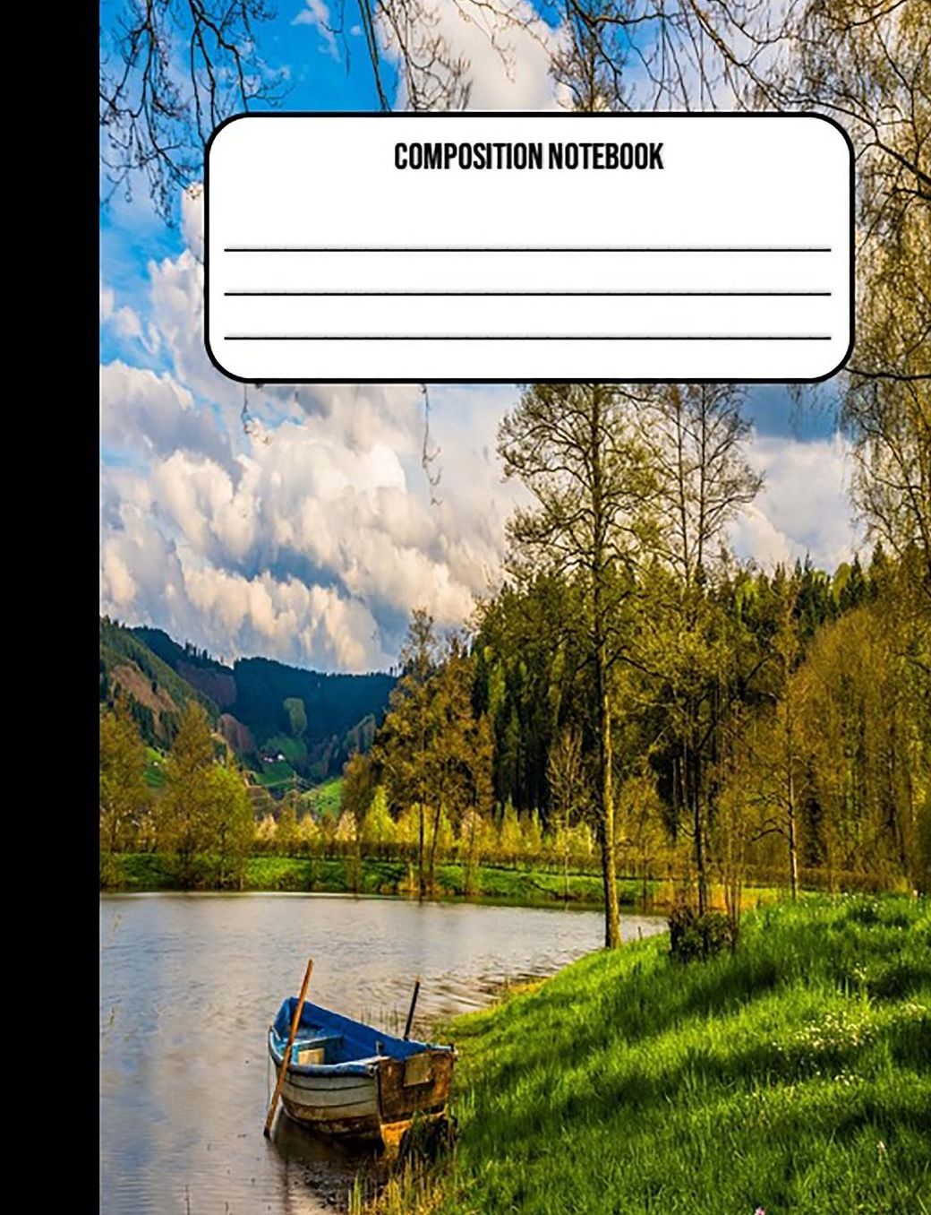 Composition Notebook: Lake 100 Ruled Pages (7.44 X 9.69)