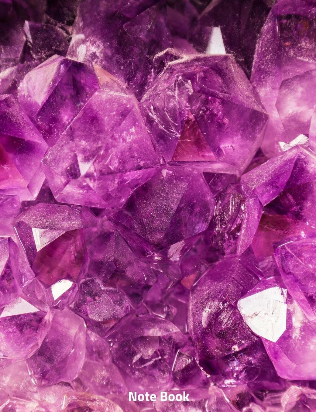 Notebook: Amethyst Healing Crystal, Notebook, Wide Lined, 200 Paged 7.44 X 9.69, Purple Crystal
