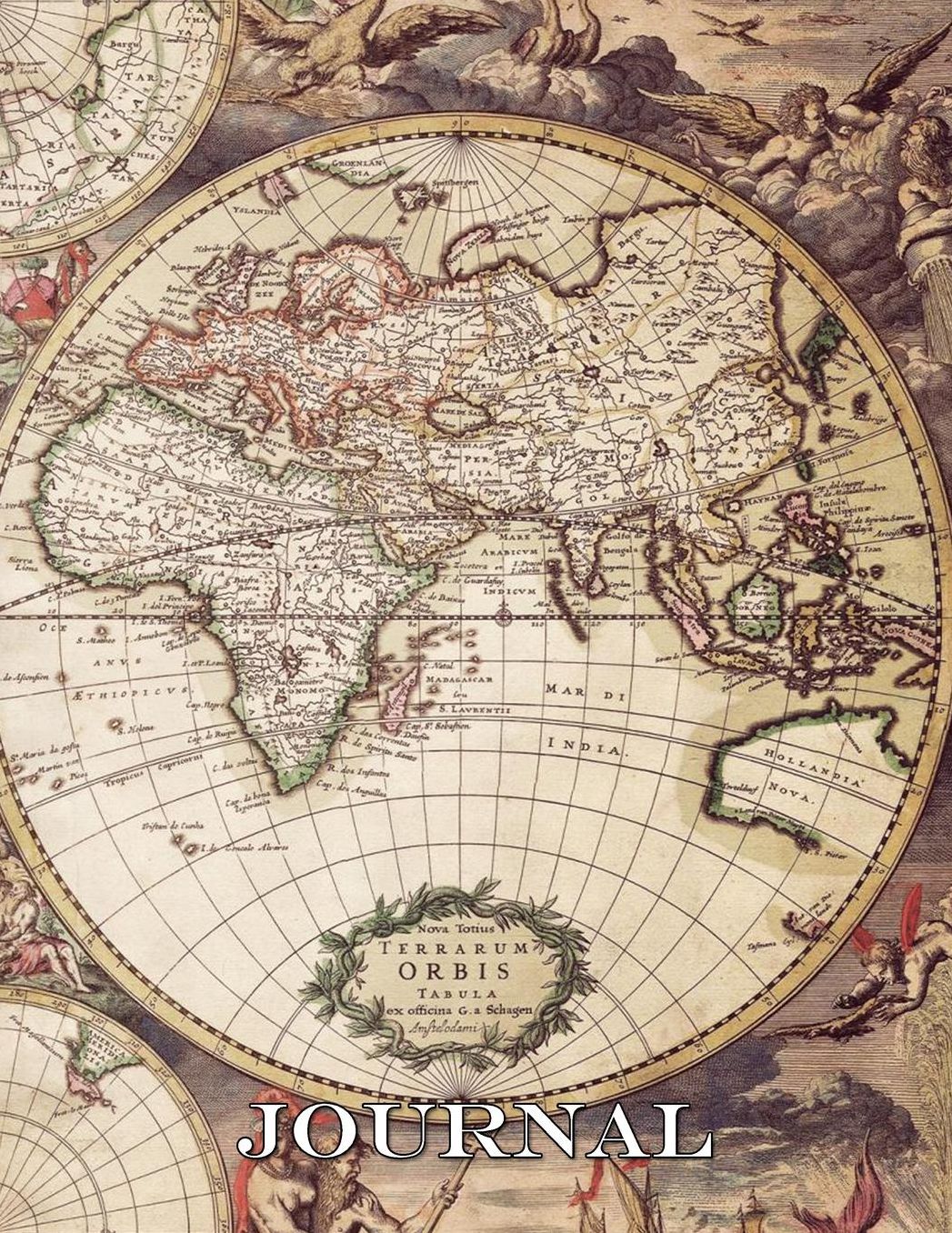 Journal: 100 Page 8.5 X 11 in Wide Lined Journal Ancient Orbis Historical Map Travel Notebook Geography Lover! Makes a Great Gift Global Style Adventure Diary