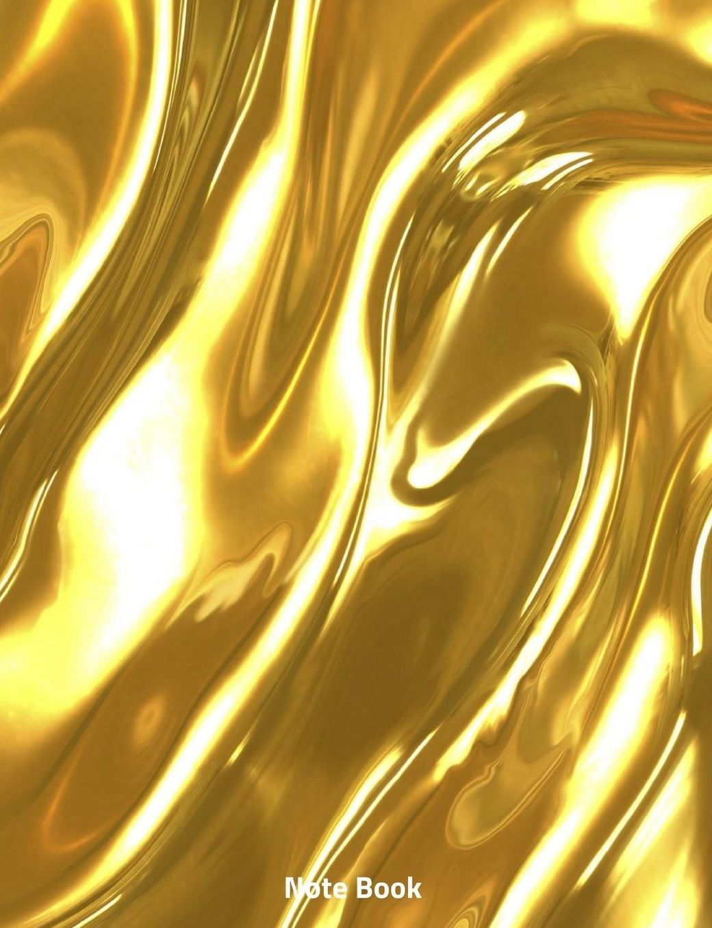Note Book: Liquid Gold Colour Cover Book, Writing Book, Wide Ruled, 200 Paged 7.44 X 9.69,