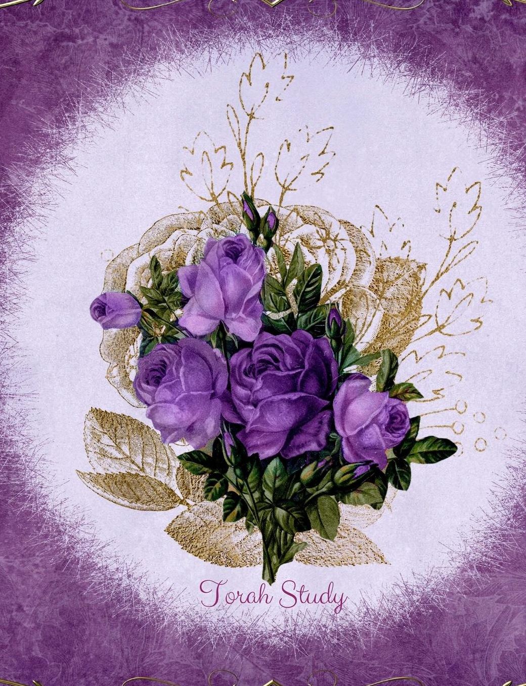 Torah Study: Notebook, Composition Book, Lavender Flowers, Messianic, Hebrew Roots, Torah Observant, 150 Blank Cornell-Style Study Pages, 7.44 X 9.59