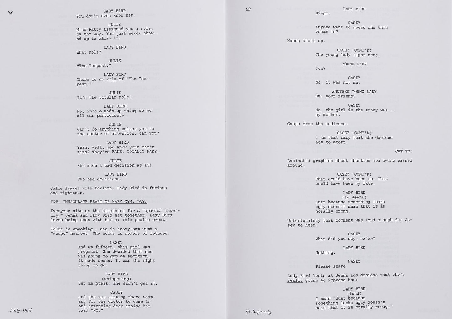 Lady Bird Screenplay