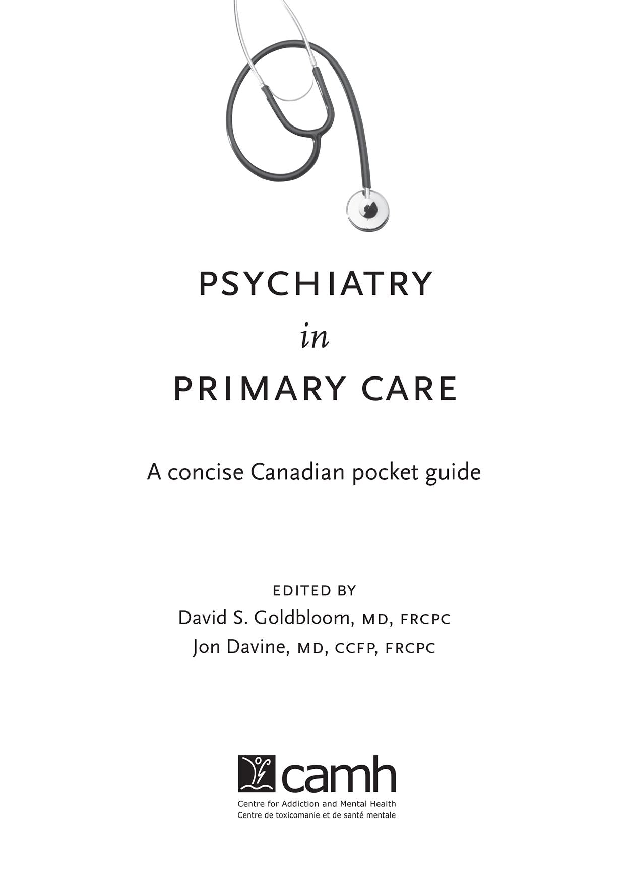 Psychiatry in Primary Care: A Concise Canadian Pocket Guide