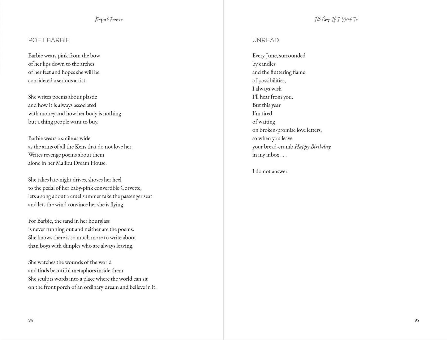 I'll Cry If I Want To: Poems