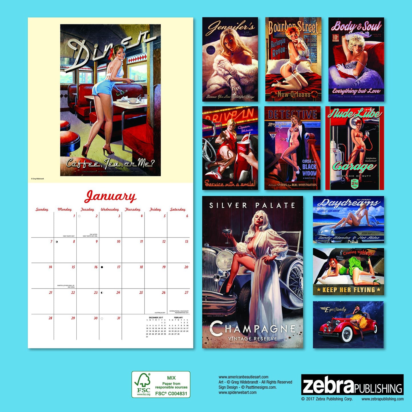 2018 American Beauties Wall Calendar