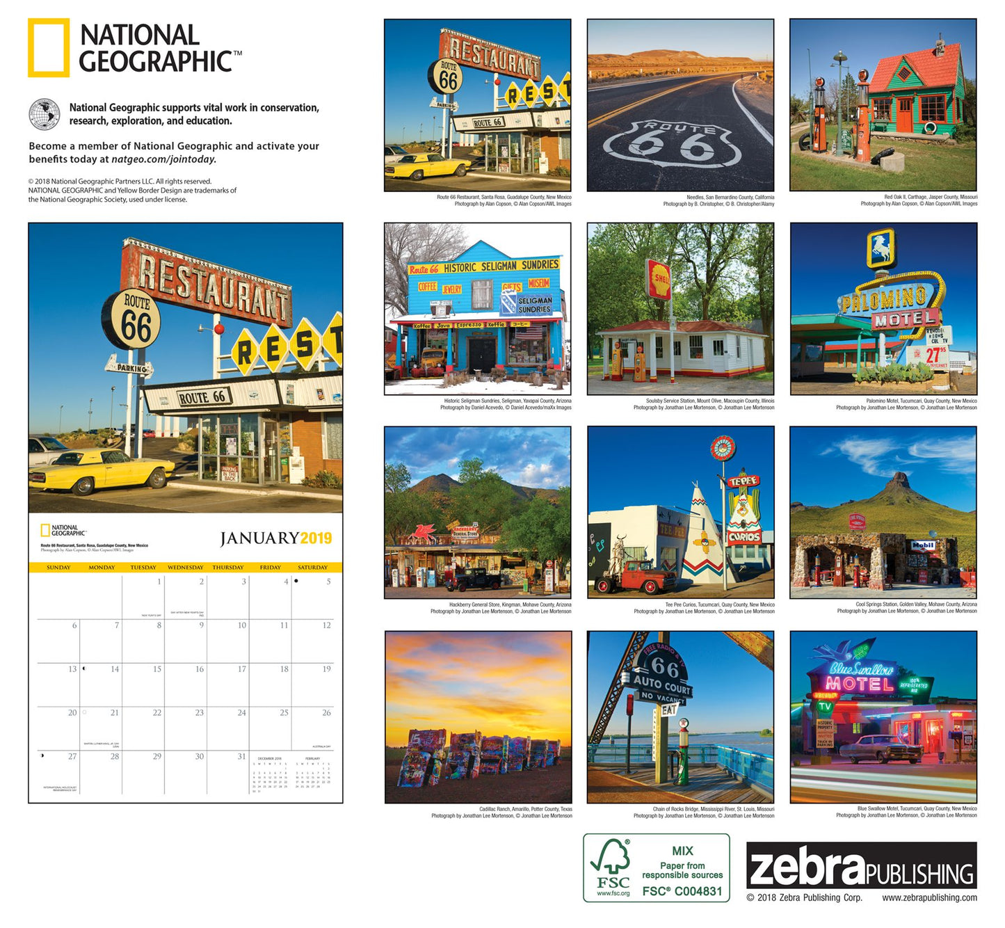 National Geographic Route 66 2019 Calendar