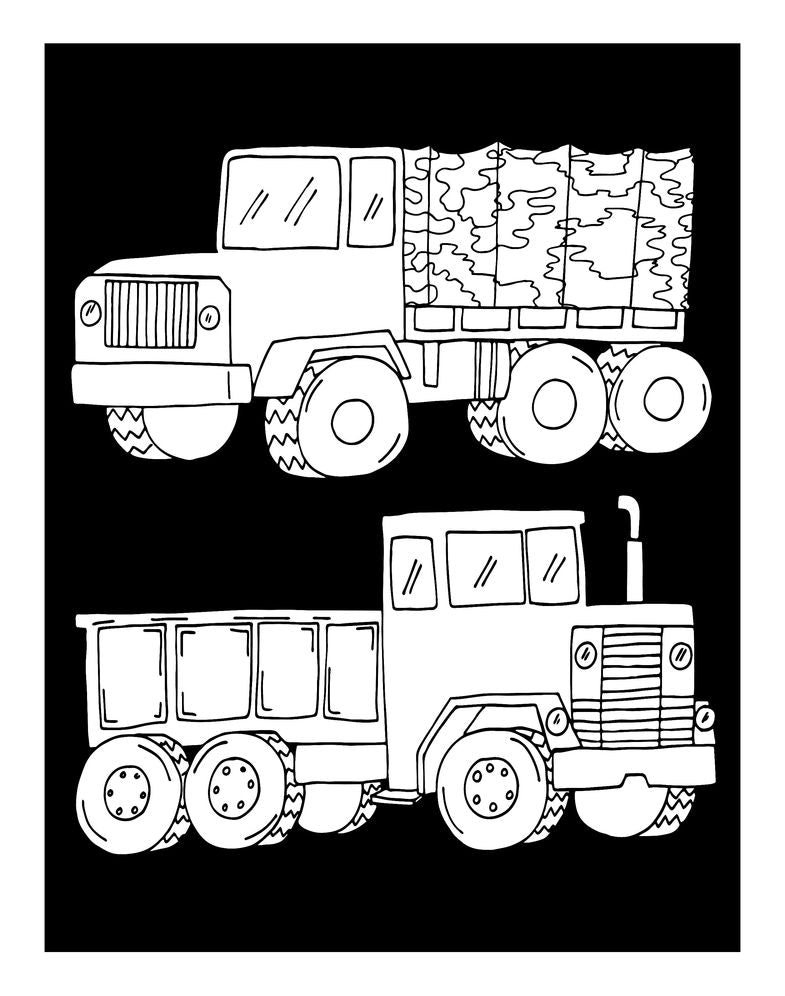 The Diggers and Trucks Colouring Book