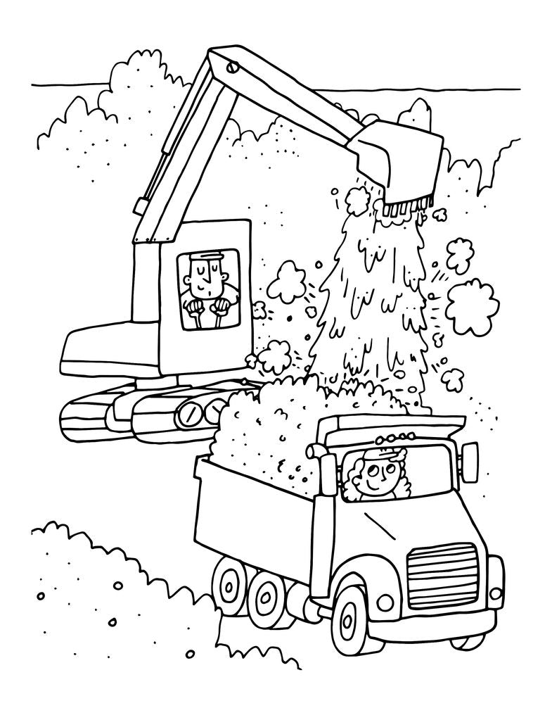The Diggers and Trucks Colouring Book
