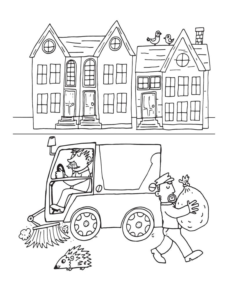The Diggers and Trucks Colouring Book