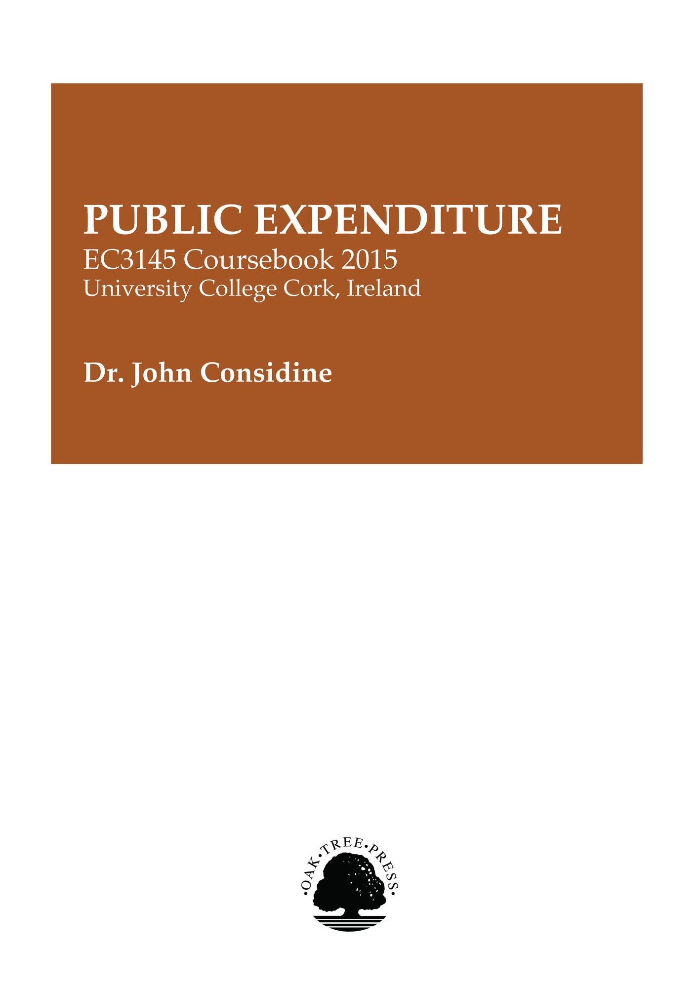 Public Expenditure EC3145 Coursebook 2015