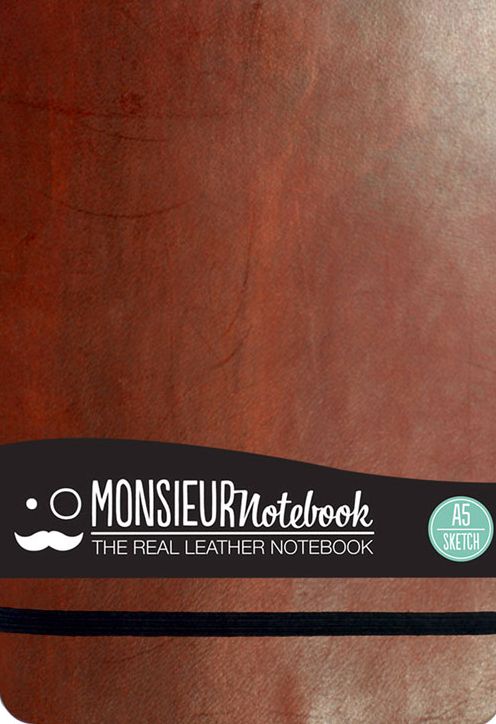 Monsieur Notebook Leather Journal - Landscape Brown Sketch Medium