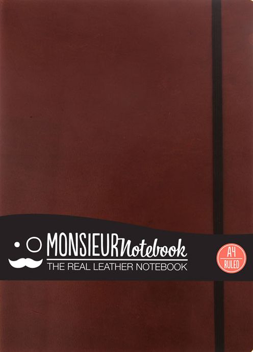 Monsieur Notebook Leather Journal - Brown Ruled Large