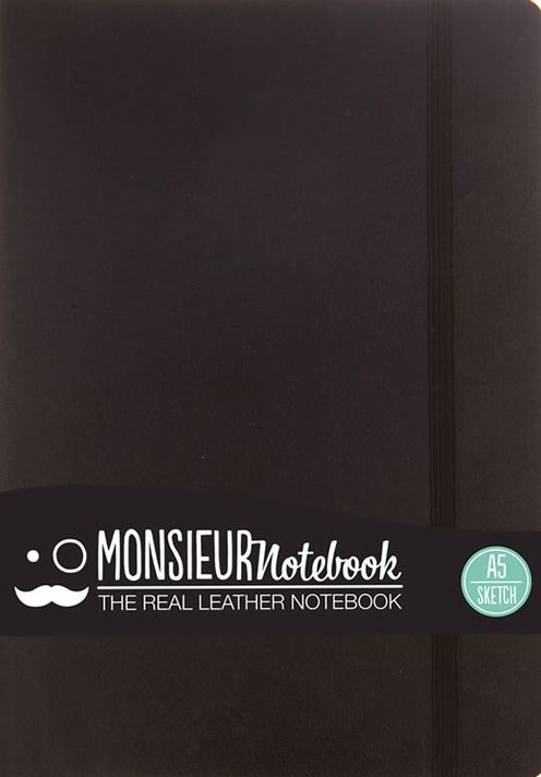 Monsieur Notebook Leather Journal - Black Sketch Medium