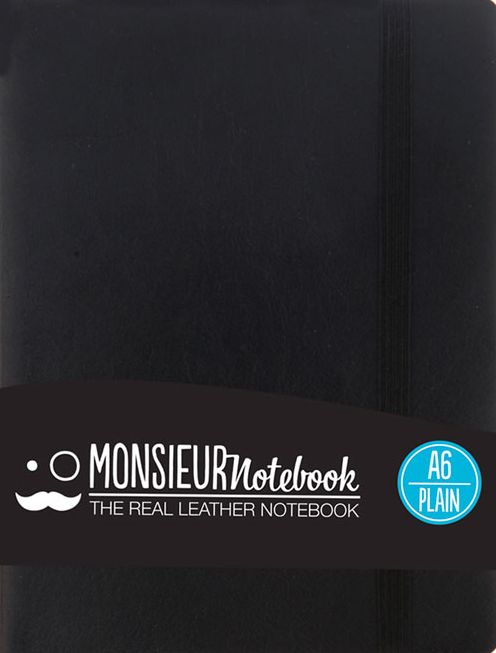 Monsieur Notebook Leather Journal - Black Plain Small