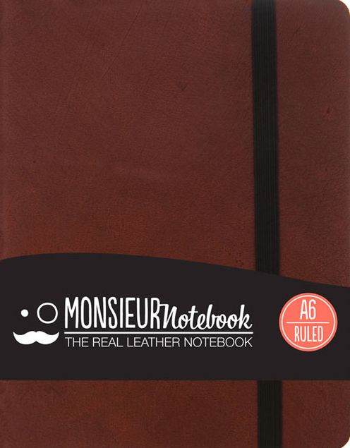Monsieur Notebook Leather Journal - Brown Ruled Small