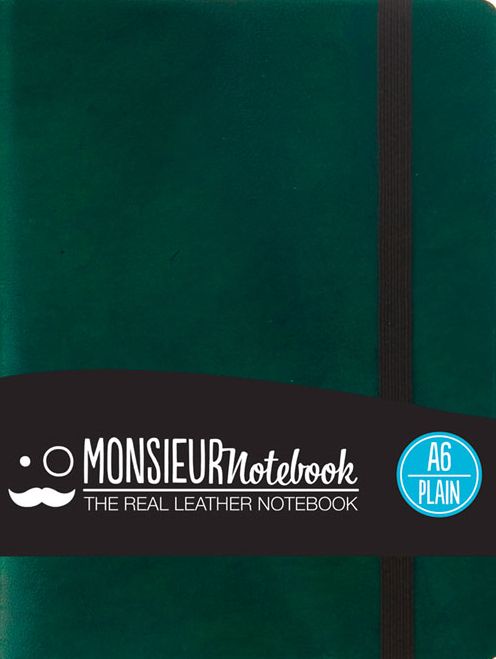 Monsieur Notebook Leather Journal - Green Plain Small