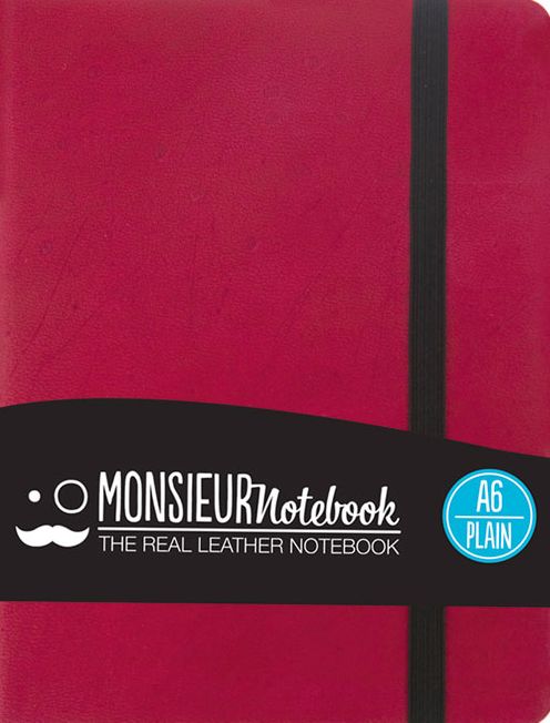 Monsieur Notebook Leather Journal - Pink Plain Small