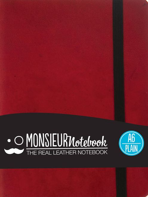 Monsieur Notebook Leather Journal - Red Plain Small
