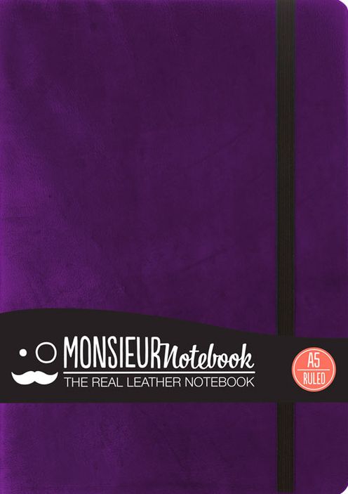 Monsieur Notebook Leather Journal - Purple Ruled Medium