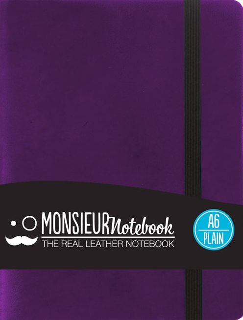 Monsieur Notebook Leather Journal - Purple Plain Small