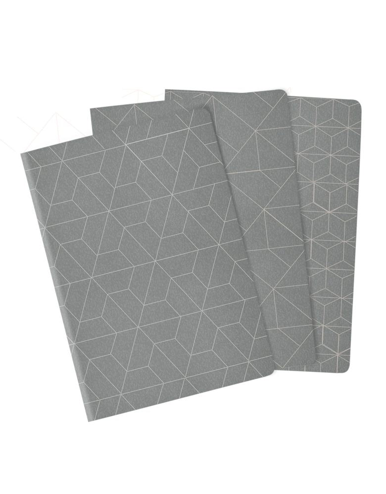 Heko Lined/Plain/Dot Grid Cahiers 3 pack - Grey Medium