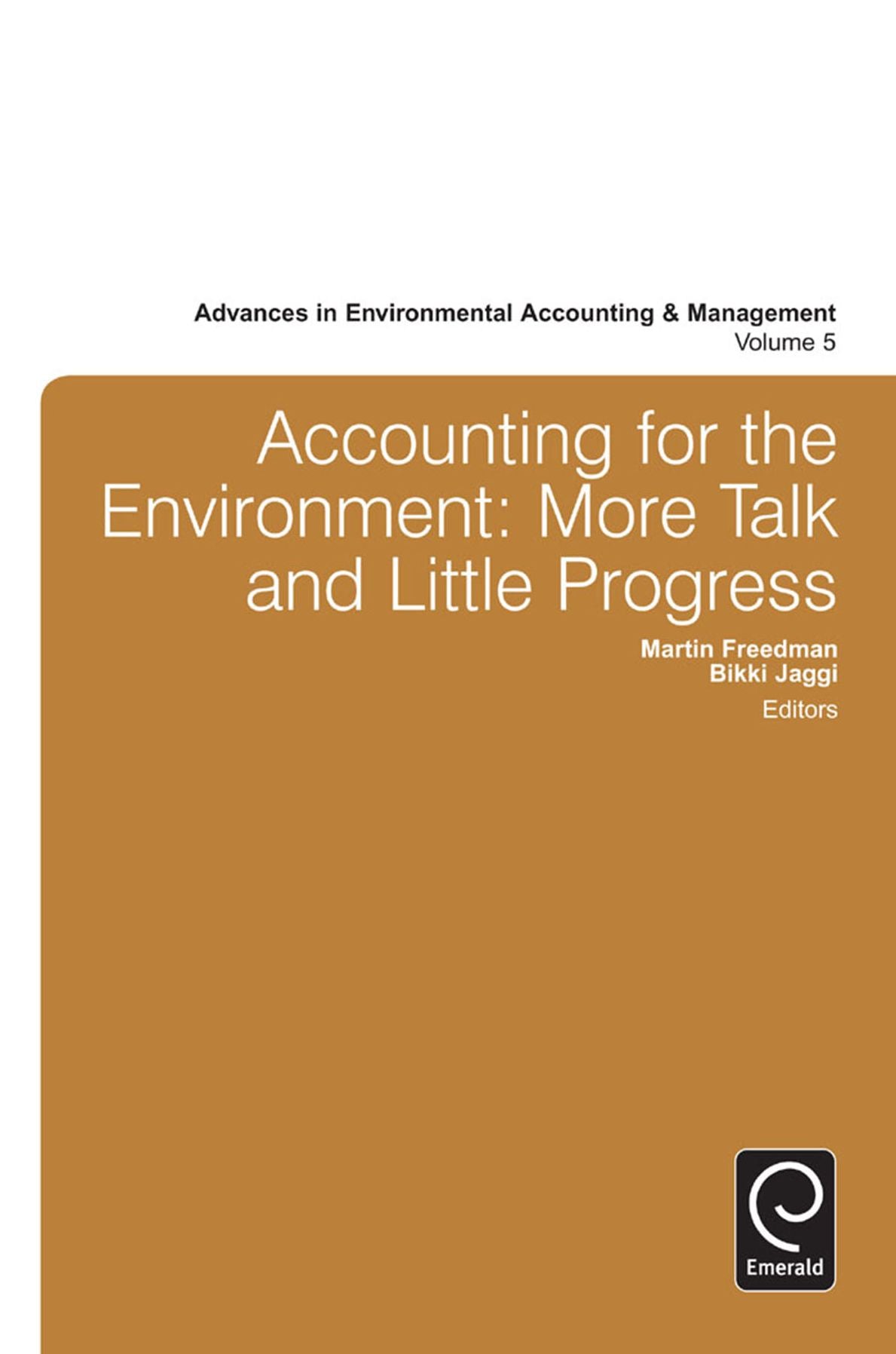 Accounting for the Environment: More Talk and Little Progress
