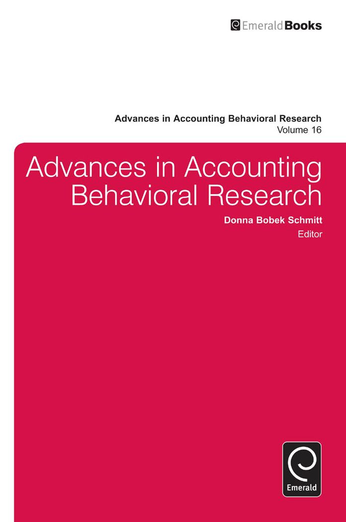 Advances in Accounting Behavioral Research, Volume 16