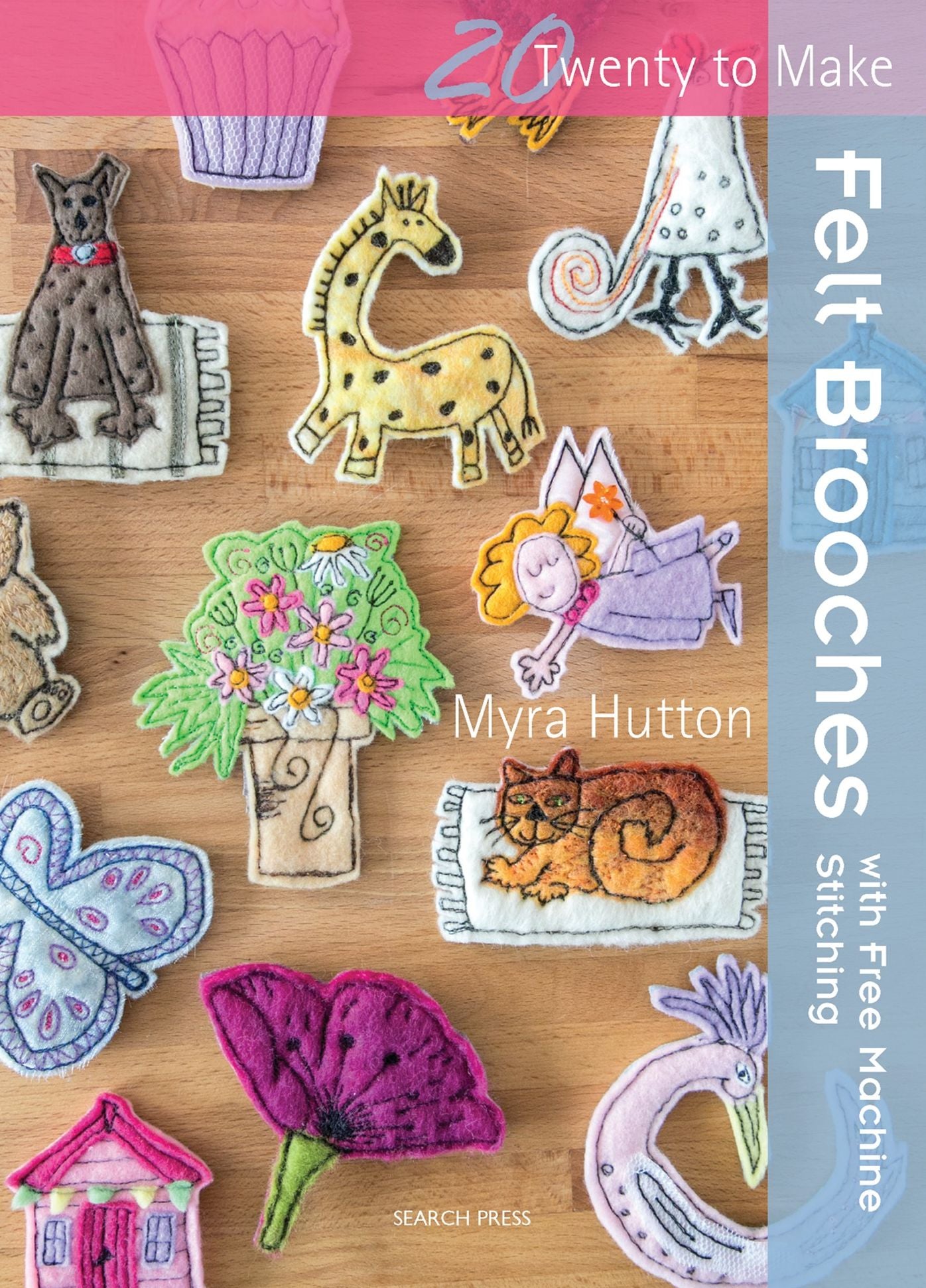 Felt Brooches with Free-Machine Stitching