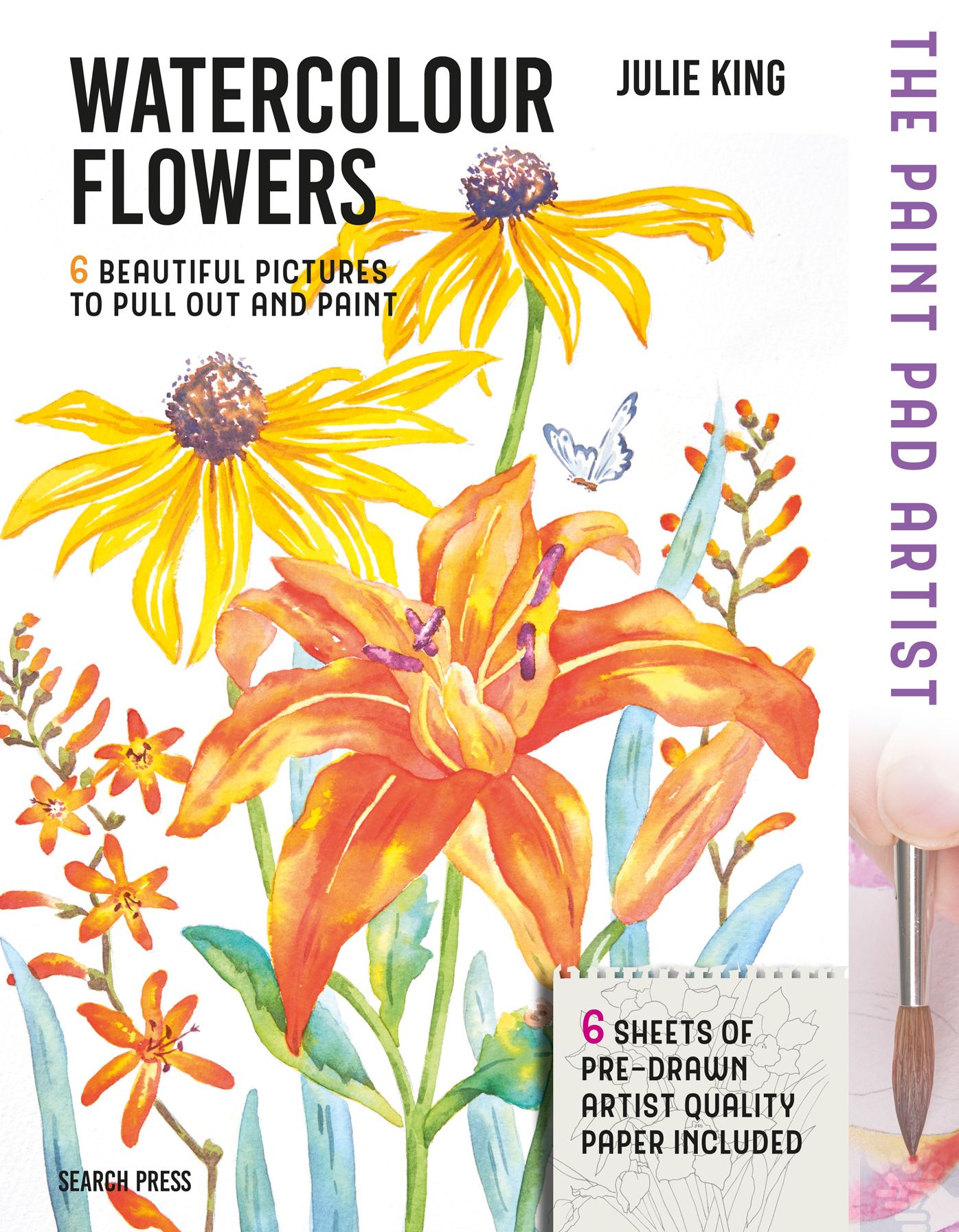 The Paint Pad Artist: Watercolour Flowers: 6 Beautiful Pictures to Pull-Out and Paint