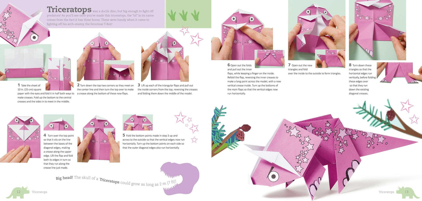 Fun Origami for Children: Dino!: 12 daring dinosaurs to fold