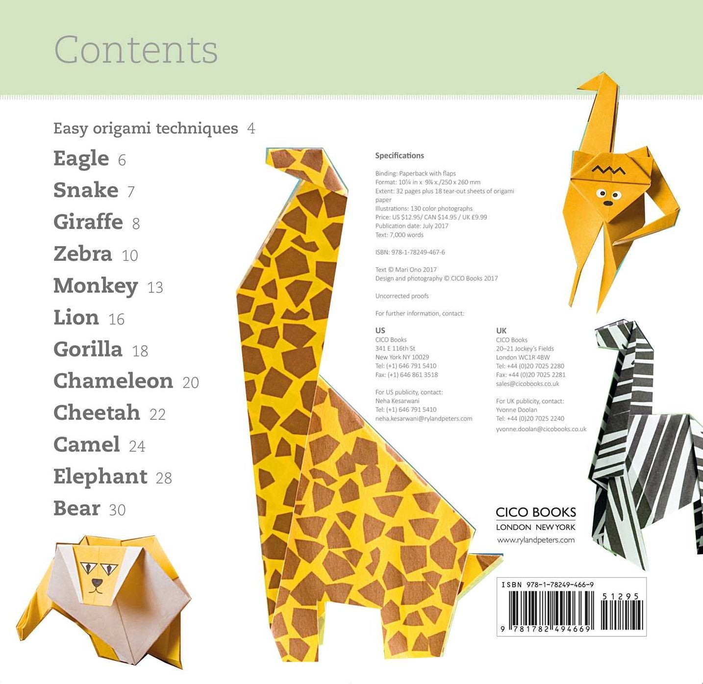 Fun Origami for Children: Wild!: 12 amazing animals to fold