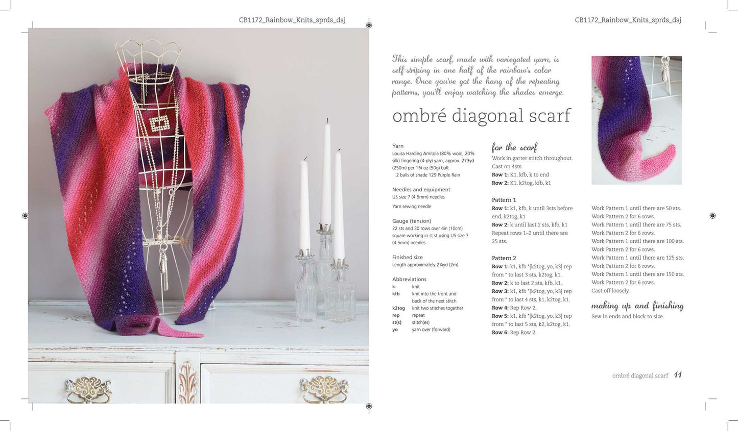 Rainbow Knits: 20 colorful knitting patterns in stripes, ombre shades, and variegated yarns