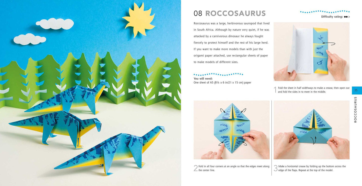 How to Make Paper Dinosaurs: 25 awesome creatures to fold in an instant: includes 50 pieces of origami paper