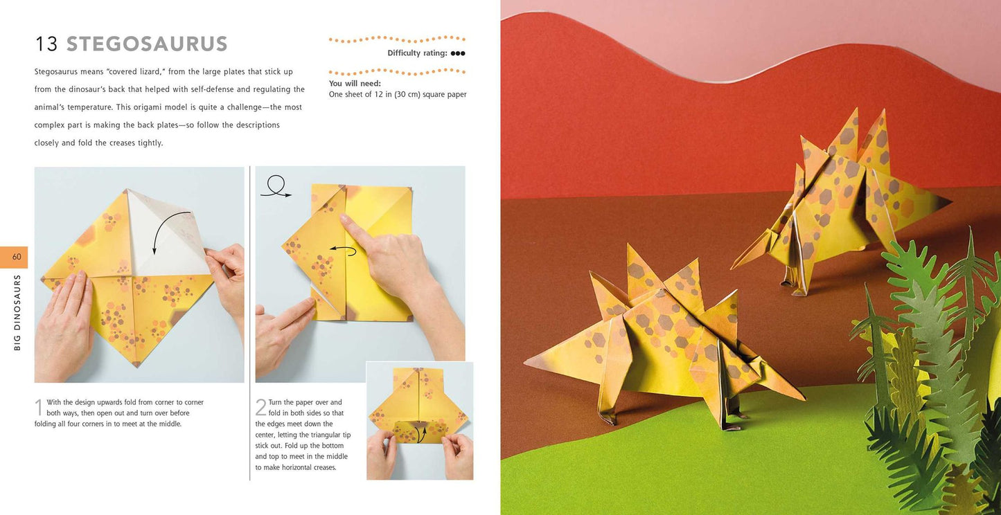 How to Make Paper Dinosaurs: 25 awesome creatures to fold in an instant: includes 50 pieces of origami paper