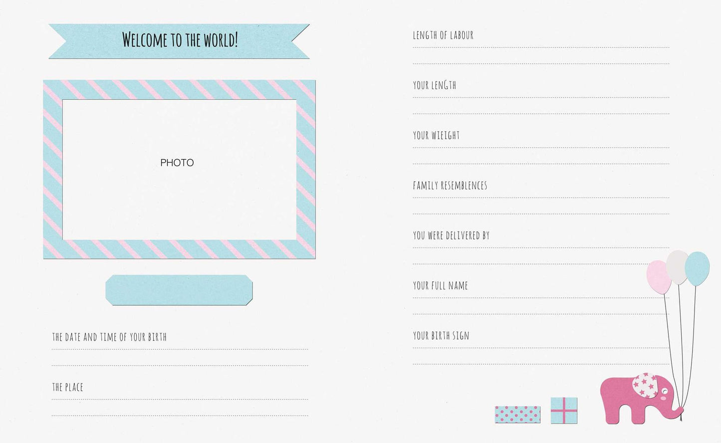 Hello Baby: A record book of milestones and memories in the first 12 months